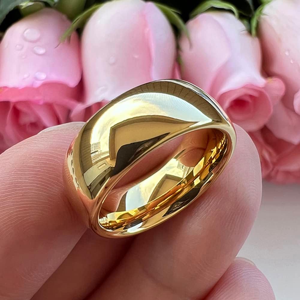 3Mm 4Mm 5Mm 6Mm 7Mm 8Mm 10Mm Silver/Gold Tungsten Rings for Men Women Couple Fashion Jewelry Engagement Wedding Bands Domed Polished Comfort Fit