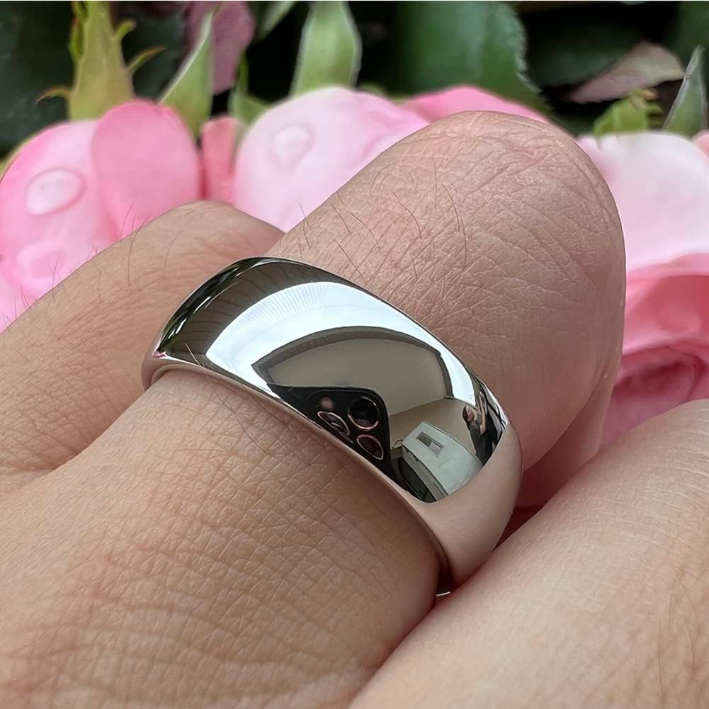 2Mm 3Mm 4Mm 5Mm 6Mm 7Mm 8Mm 10Mm White Tungsten Rings for Men Women Engagement Wedding Bands Domed Polished Shiny Comfort Fit