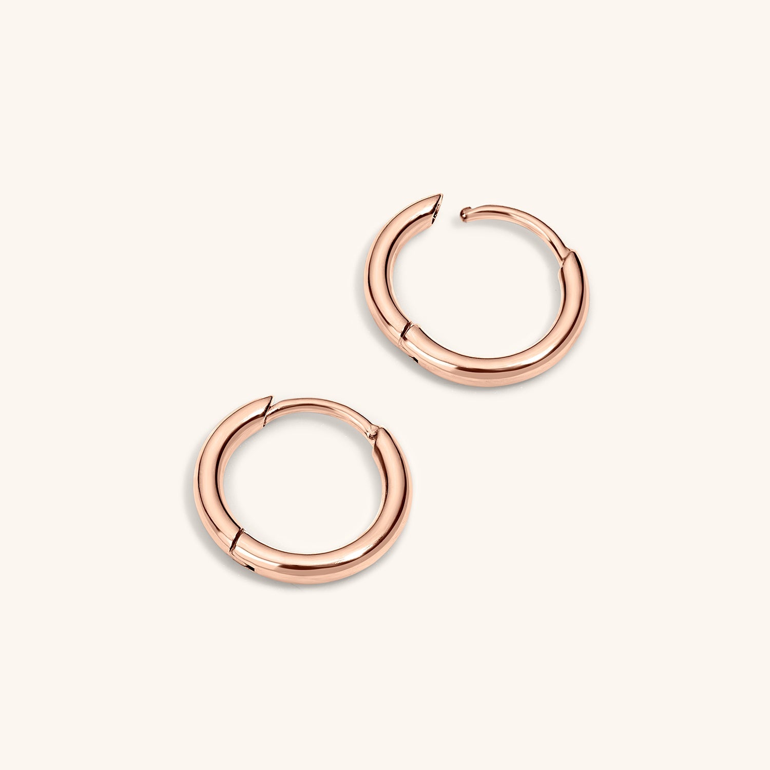 Classic Huggie Hoops in Titanium