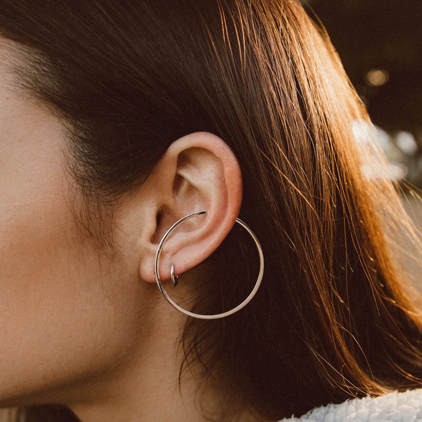 Classic Huggie Hoops in Titanium