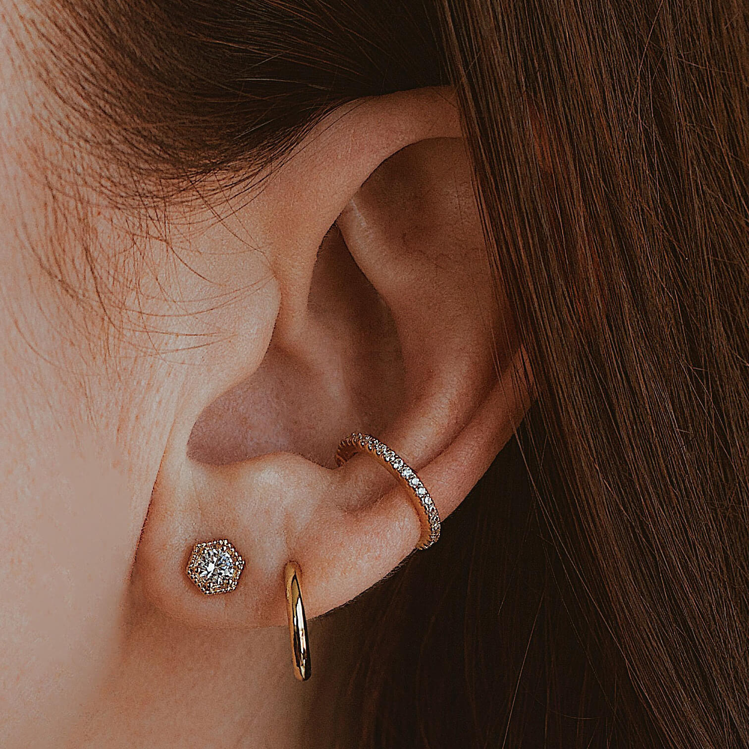 Classic Huggie Hoops in Titanium